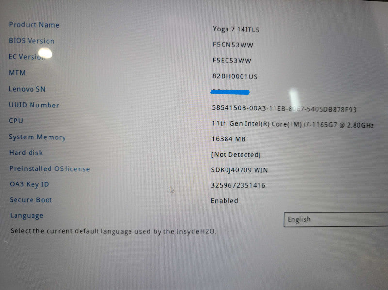 Lenovo Yoga 7 14ITL| i7-1165G7| 16GB DDR4| NO SSD FOR PARTS/REPAIR  β Lap200