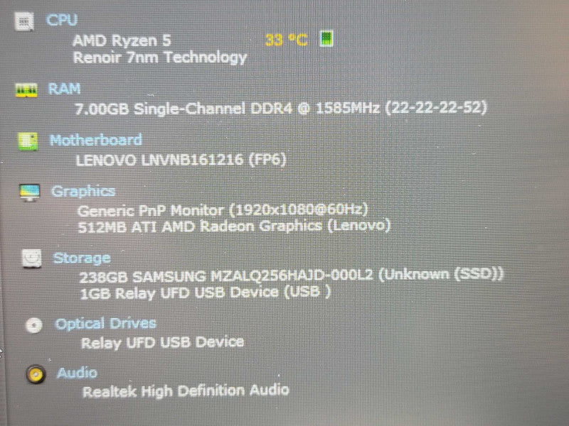 Lenovo ThinkBook 15 G2 ARE| Ryzen 5 4500U| 8GB DDR4| 256G SSD | FOR PARTS/REP β BudLap