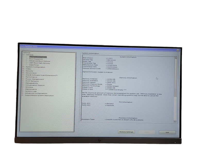 Dell Optiplex 7070 Micro i5 - 9500T CPU @ 2.20GHz 16GB DDR4 Ram Qθ