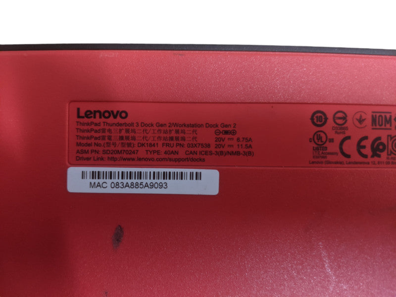 Lenovo ThinkPad 3 Dock Gen 2/Workstation Dock Gen 2 | DK1841 | 40AN
