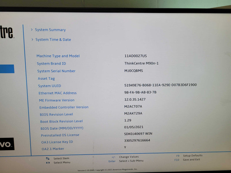 Lenovo ThinkCentre m90n-1 - Core i5-8265U | 8GB RAM | NO HDD | PWR ADPTR %