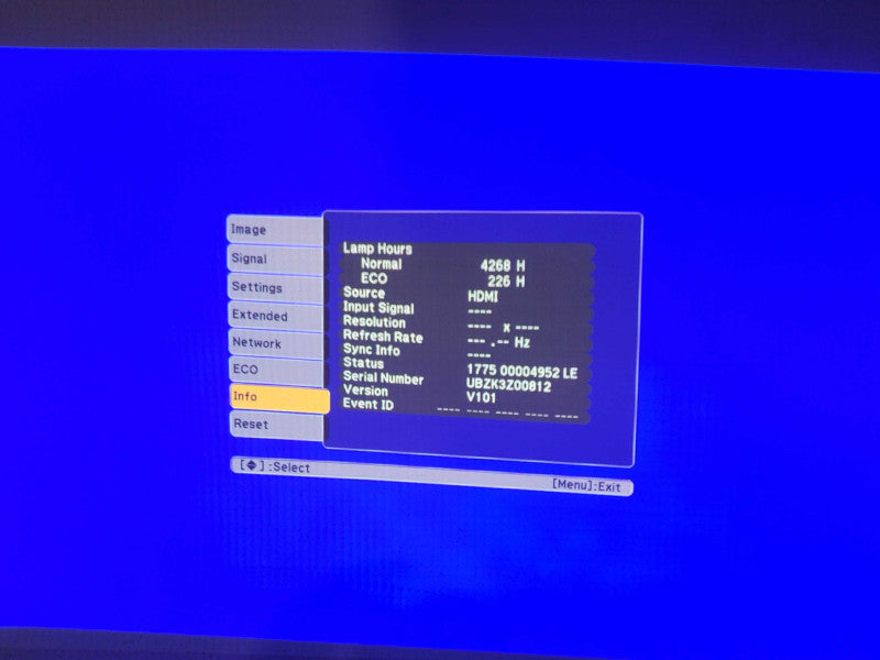 Epson PowerLite 955W H582A WXGA 3LCD Projector , Lamp Hour: 4268 Hrs