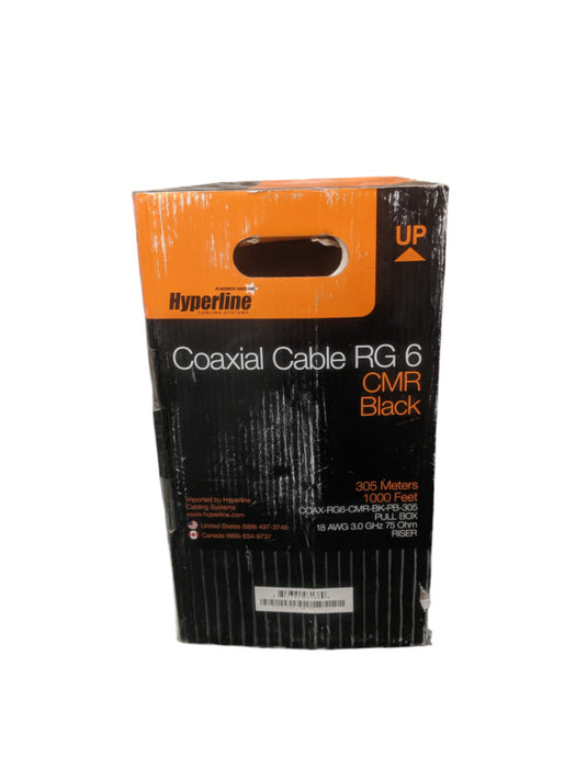 Coaxial Cable RG 6 CMR Black | COAX-RG6-CMR-BK-PB-305 Pull Box | 636 ft.
