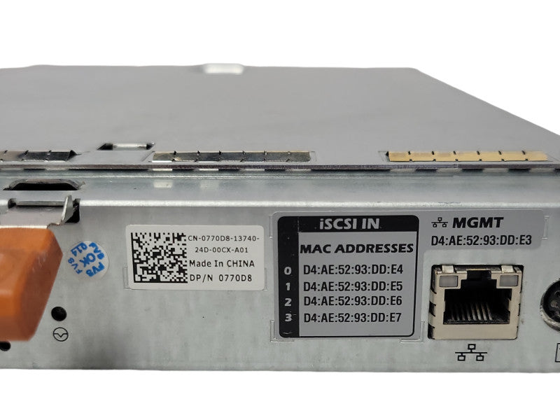 DELL 0770D8 770D8 E02M E02M002 MD32 SER. MD3200i 4-PORT iSCSI CONTROLLER MODU Q_