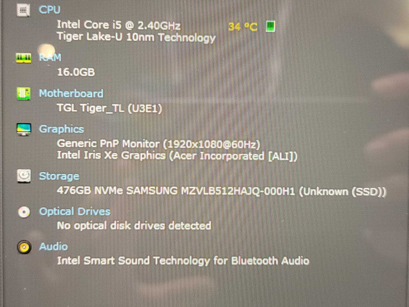 Acer Swift 5| i5-1135G7| 16GB RAM| 512GB SSD READ β Lap200