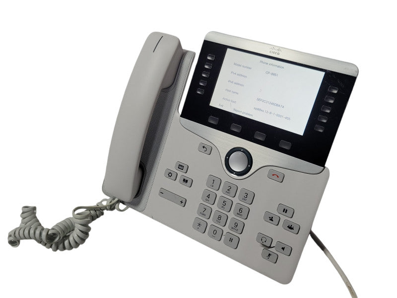 Cisco CP-8851-W-K9 VoIP IP PoE Color LCD Display White Phone w/ Stand, READ Q