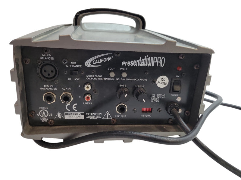 Califone PA-300 Presentation Pro 90 WATT Stereo PA SPEAKER %