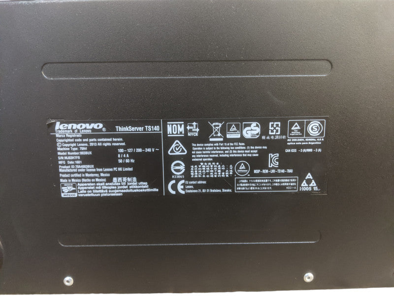 Lenovo ThinkServer TS140 | Xeon E3-1226 v3 | 8GB DDR3 | No HDD