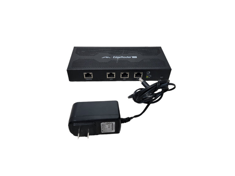 Ubiquiti Networks EdgeRouter Lite 3-Port Router ERLite-3 (Black) w/ AC Adapte