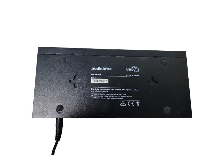 Ubiquiti Networks EdgeRouter Lite 3-Port Router ERLite-3 (Black) w/ AC Adapte