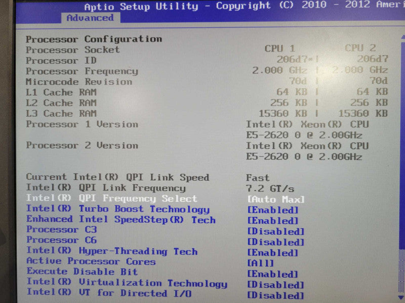 EMC KYBFP S2600GL 1U 8x 2.5", 2x E5-2620 0 2.00GHz, 16GB DDR3, 2x PSU !