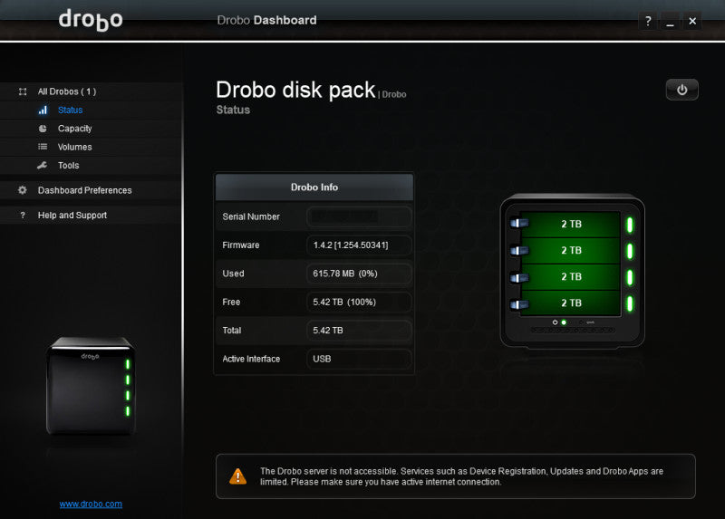 Drobo DRO4D-D 4-Bay DAS Storage Array, 8TB (4x 2TB) HDDs