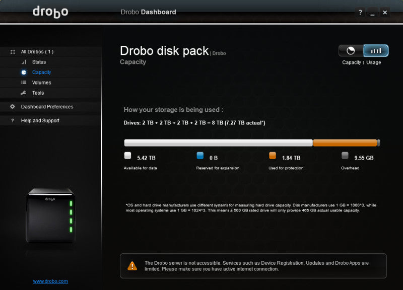 Drobo DRO4D-D 4-Bay DAS Storage Array, 8TB (4x 2TB) HDDs