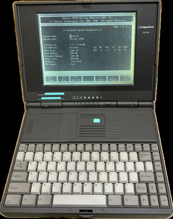 Carapelli/Impulse-Brand Laptop Model 3S/25N Vintage Laptop