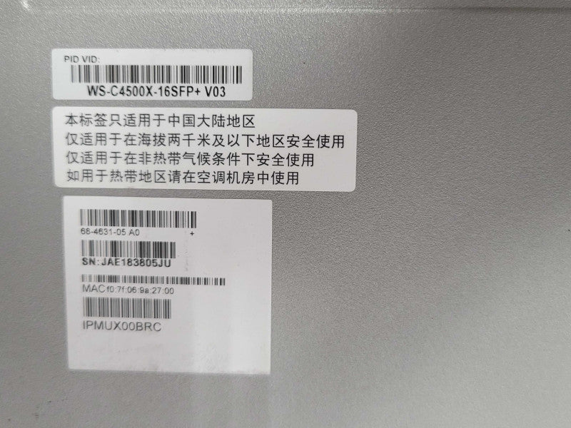 Cisco WS-C4500X-16SFP+ V03 10 Gigabit Eth Switch 2x PSU, READ _