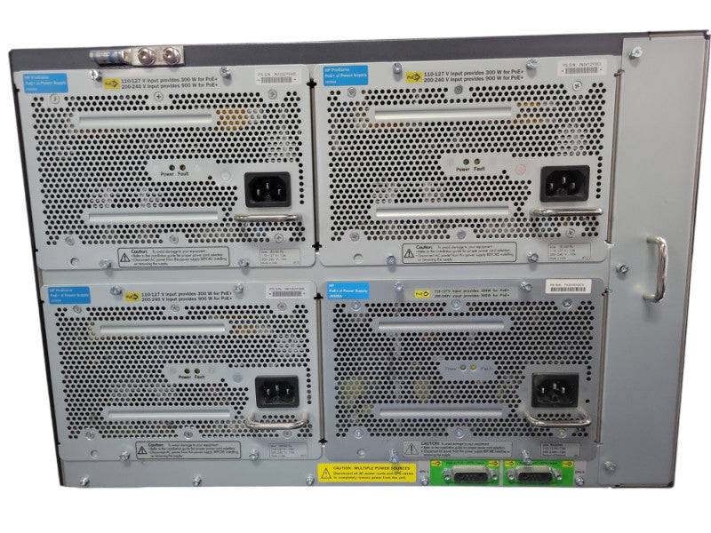 HP E5412 zl J8698A Switch Chassis w/ 4x PSU, 10x J9534a and 1x J9536A Modules Q_