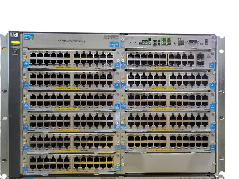 HP E5412 zl J8698A Switch Chassis w/ 4x PSU, 10x J9534a and 1x J9536A, READ Q_