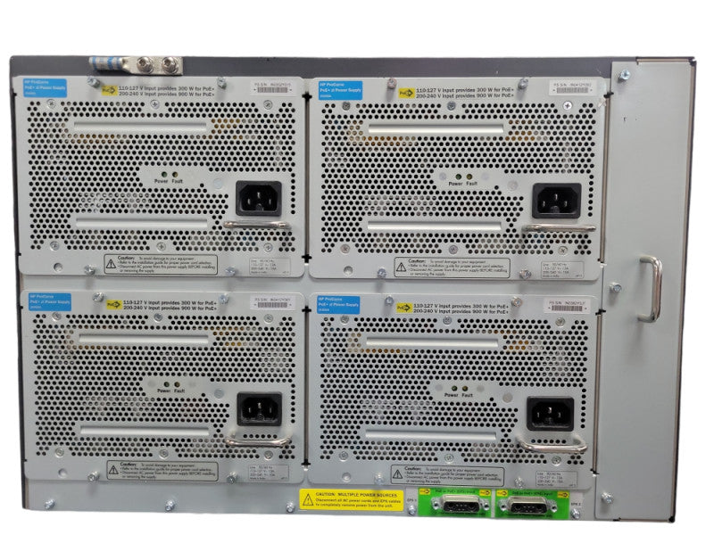 HP E5412 zl J8698A Switch Chassis w/ 4x PSU, 10x J9534a and 1x J9536A, READ Q_