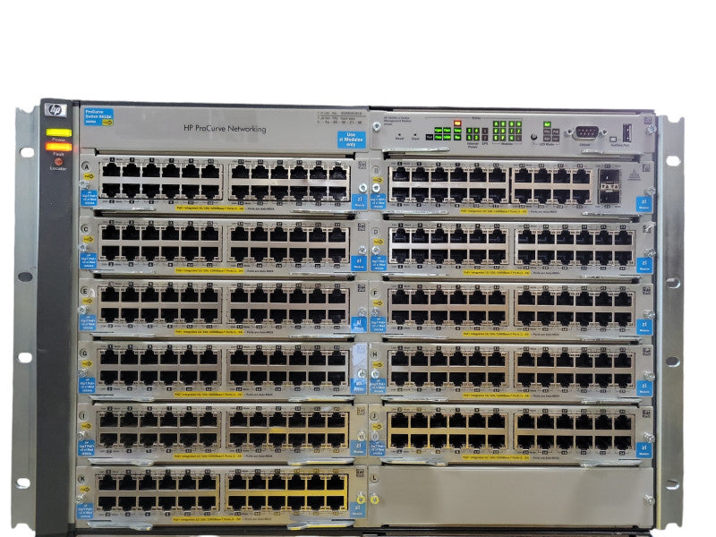 HP E5412 zl J8698A Switch Chassis w/ 4x PSU, 10x J9534a and 1x J9536A, READ Q_