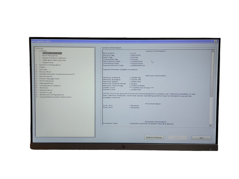 Dell Optiplex 7070 Micro i5 - 9500T CPU @ 2.20GHz 16GB DDR4 Ram θ