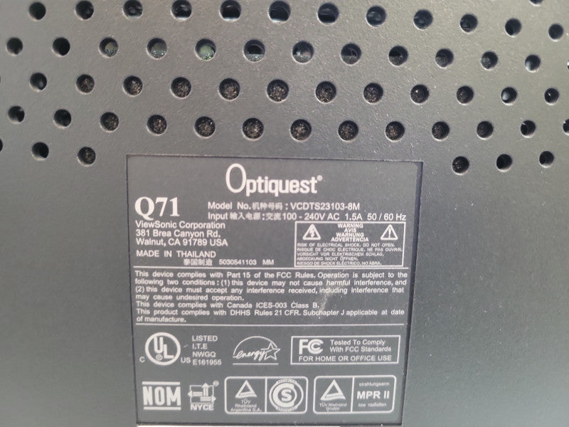 Vintage Viewsonic Optiquest Q71 CRT 17" CRT Monitor %