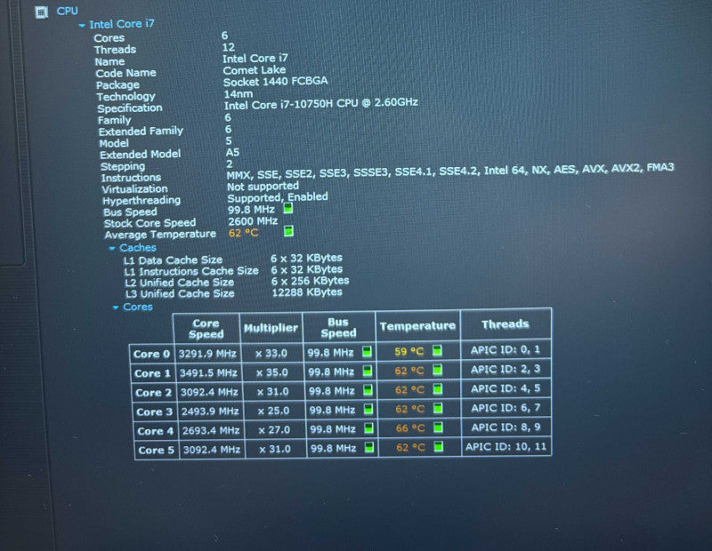 Dell Precision 3551 i7-10750H@2.6GHz QUADRO P620 4GB GPU 32GB RAM 512SSD READ  Lap200