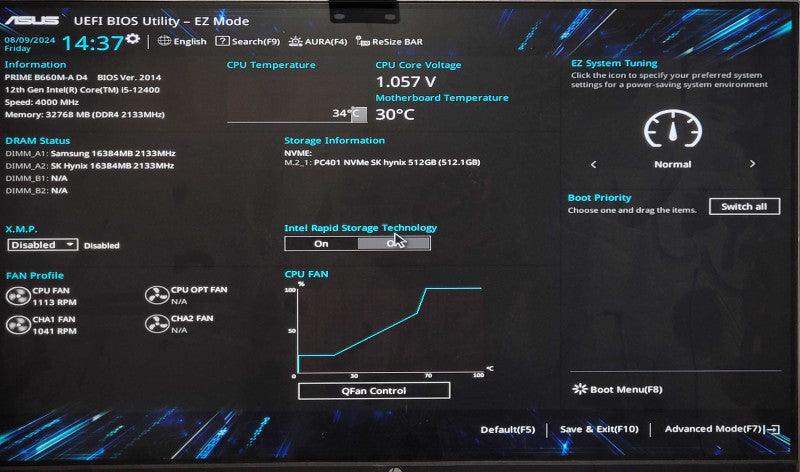 Custom PC, ASUS PRIME B660M-A D4, Intel i5-12400, 32GB DDR4, 512GB NVMe