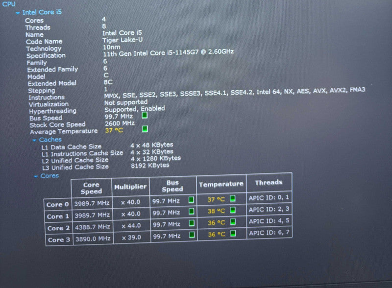 Dell Latitude 7420 Intel Core i5-1145G7@2.6GHz 16GB RAM 256GB SSD  Lap200