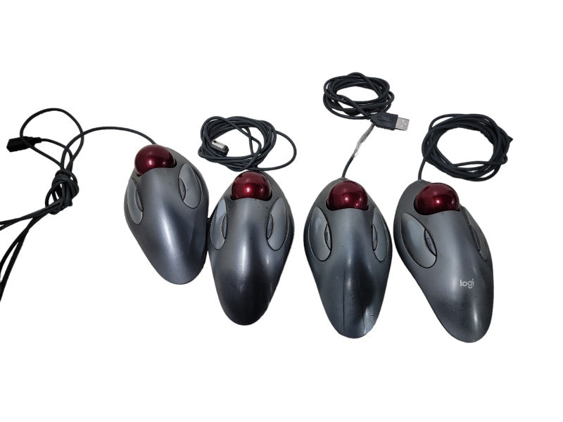 Batch of 4xLogitech T-BC21 810-000767 Wired USB Corded Trackball Mouse