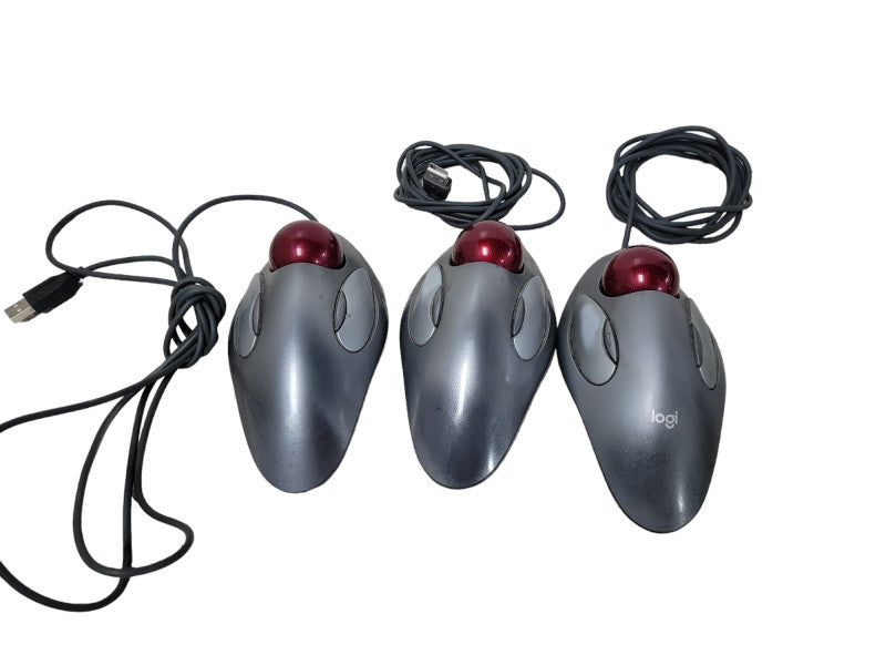 Batch of 4xLogitech T-BC21 810-000767 Wired USB Corded Trackball Mouse