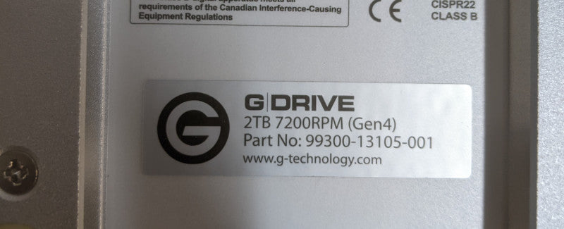 G-Drive 2TB 7200RPM Gen4 External HDD Enclosure | 99300-13105-001 | No HDD