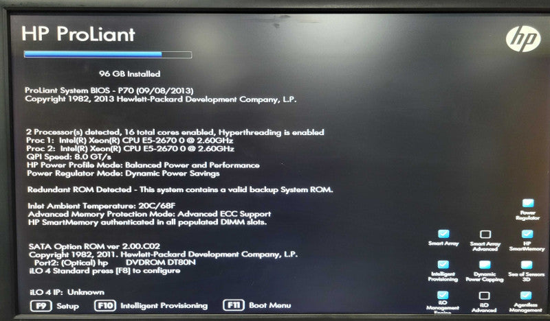 HP Proliant DL380p G8, 2x Xeon E5-2670 2.6GHz 8C, 96GB DDR3, P420i, 8x 2.5" _