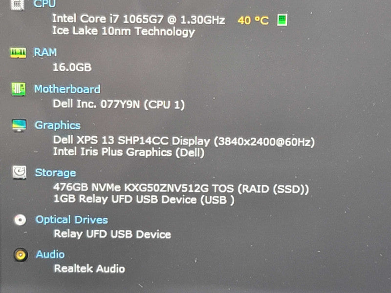 Dell XPS 13 9300 4K Touch| i7-1065G7| 16GB DDR4| 512GB NVMe  β Lap200