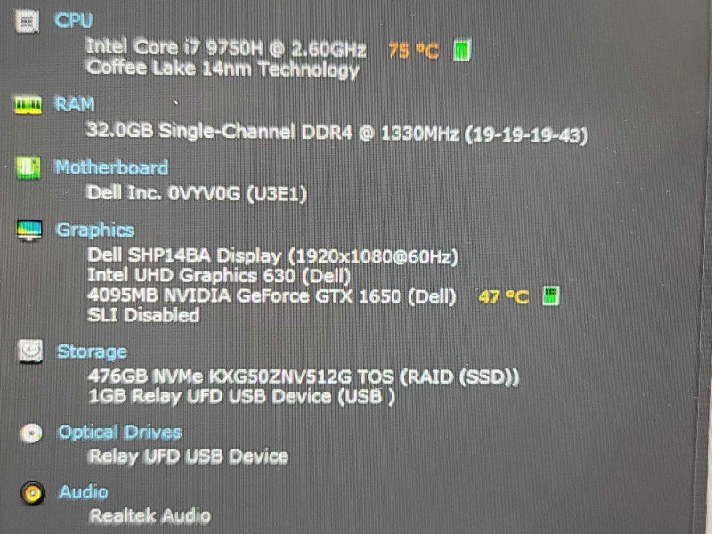 Dell XPS 15 7590| i7-9750H| 32GB DDR4| GTX 1650| 512GB M.2  Qβ Lap200