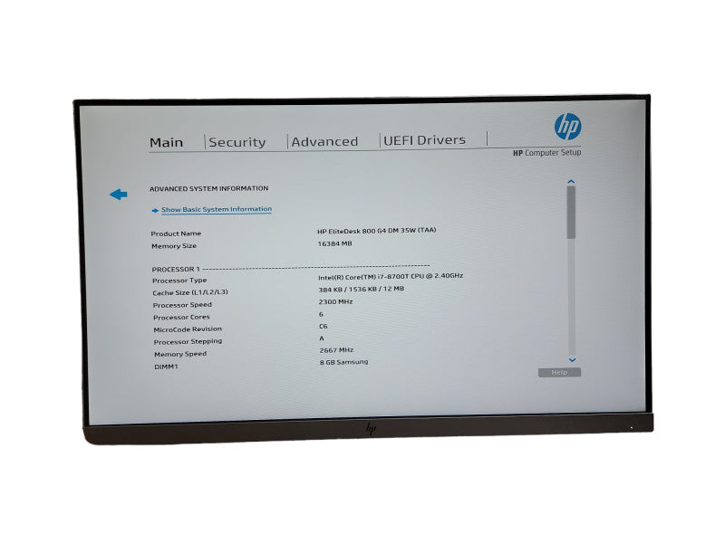 HP EliteDesk 800 G4 Mini i7 - 8700T CPU @ 2.40GHz 16GB DDR4 Ram Qθ