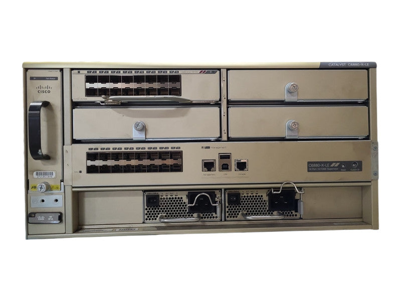 CISCO C6880-X-LE Chassis w/ C6880-X-LE-16P10G + module & 2x PSU