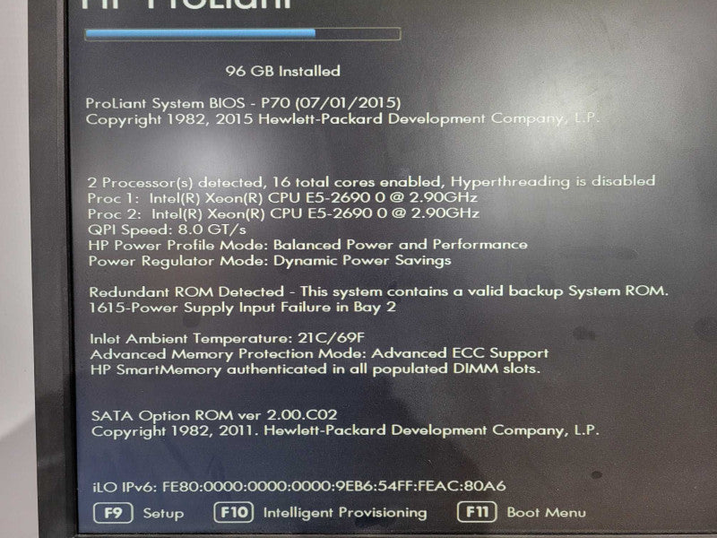 HP Proliant DL380p G8, 2x Xeon E5-2690 2.9GHz 8C, 96GB, P420i, 8x 2.5" READ !
