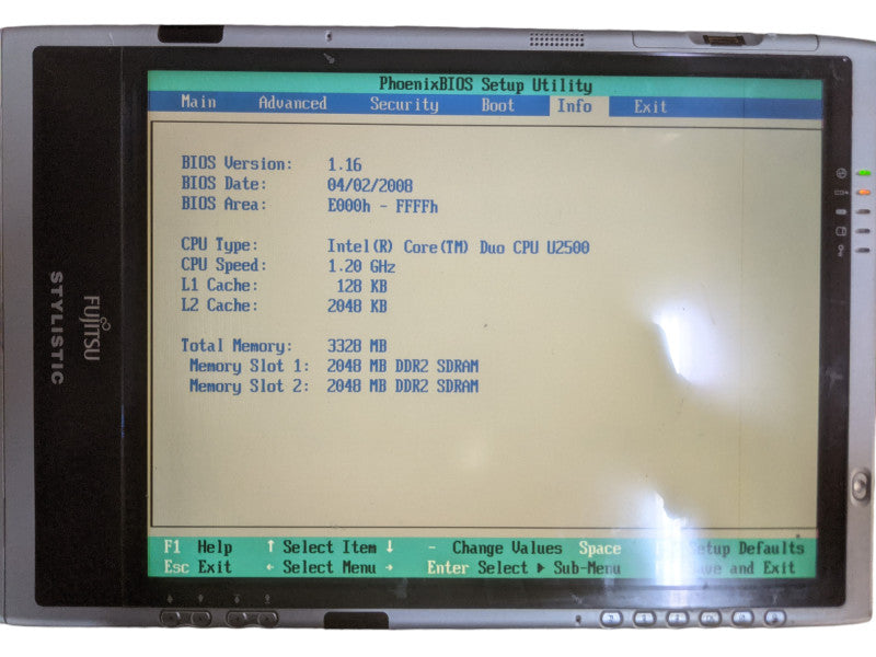Fujitsu STYLISTIC ST5112 | Intel U2500 | 4GB DDR2 | No HDD |