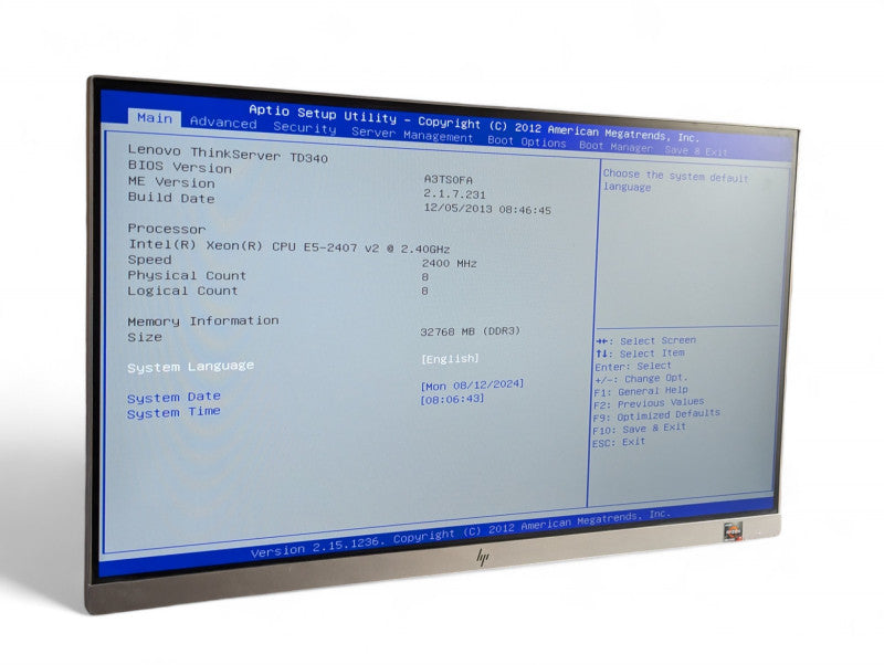 Lenovo TD340 2x Xeon E5-2407 v2 @ 2.40Ghz 32GB RAM 9240-8i RAID  -