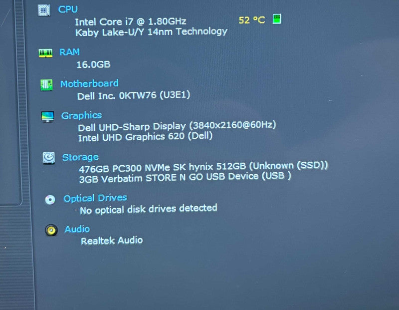 Dell XPS 13 9380 4K TOUCH Intel Core i7-8565U@1.8GHz 16GB RAM 512GB SSD  Lap200