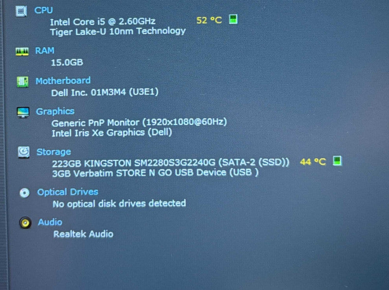 Dell Latitude 5420 Intel Core i5-1145G7@2.6GHz 16GB RAM 240GB SSD  Lap200