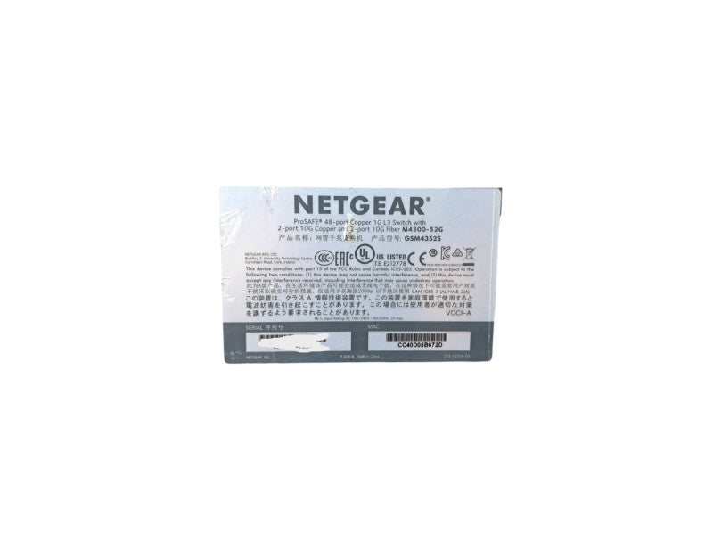 NetGear M4300-52G | 48x1G, 2x10GBASE-T, 2xSFP+ Stackable Managed L3 Switch