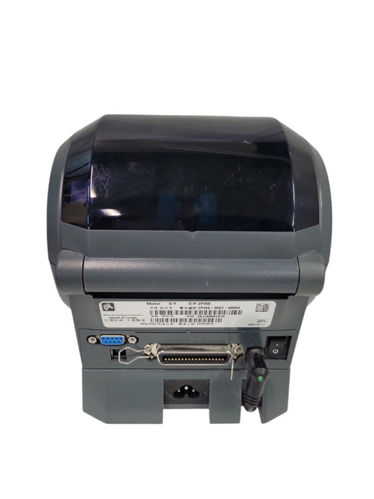 Zebra ZP 450 200DPI Thermal Label Printer + Power Base Q%