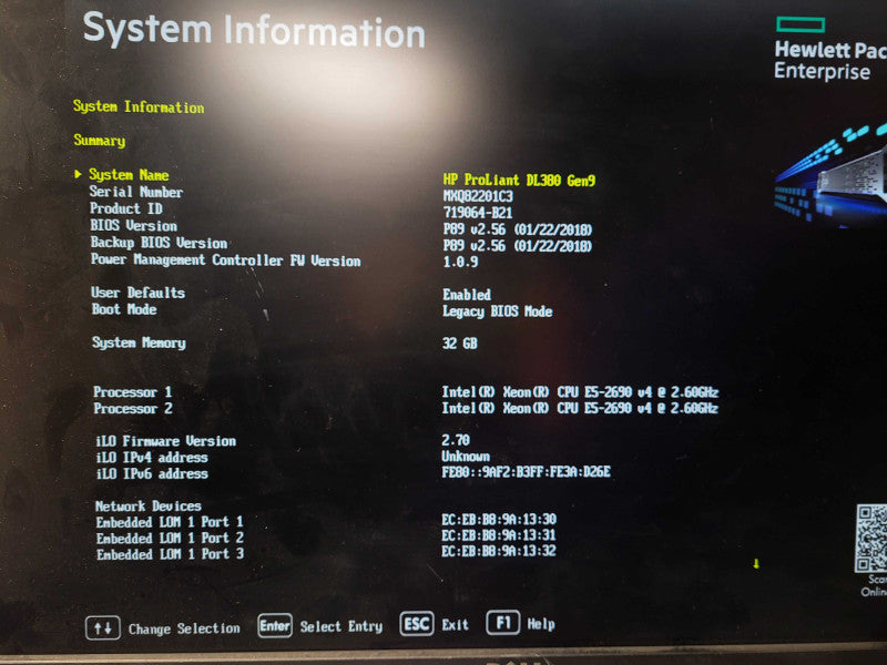 HP DL380 Gen9 2U 8x 2.5", 2x E5-2690 v4 2.6GHz, 32GB DDR4, P440ar, 2x 10G $