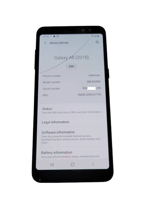 Samsung Galaxy A8 [2018] SM-A530W  32GB, READ _