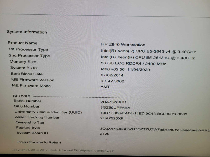 HP Z840 - 2x Xeon E5-2643 V4 | 56GB RAM | NO HDD | 1275W PSU %