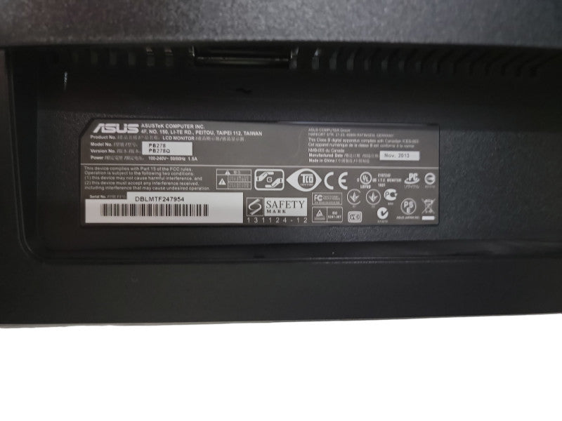 ASUS PB278Q 27" Widescreen HDMI DP WQHD PLS LED 2K Monitor 2560 x 1440