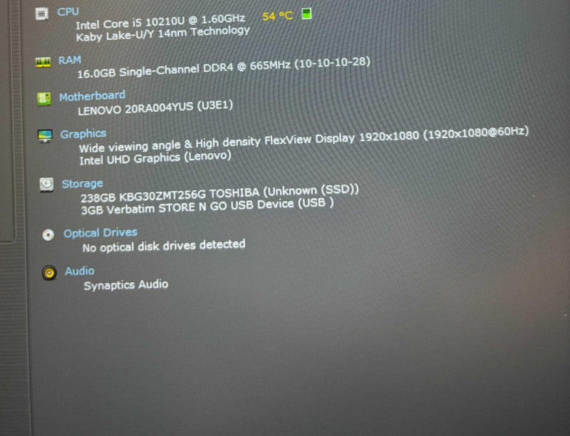 Lenovo ThinkPad E14 Intel Core i5-10210U@1.6GHz 16GB RAM 256GB SSD Q Lap200
