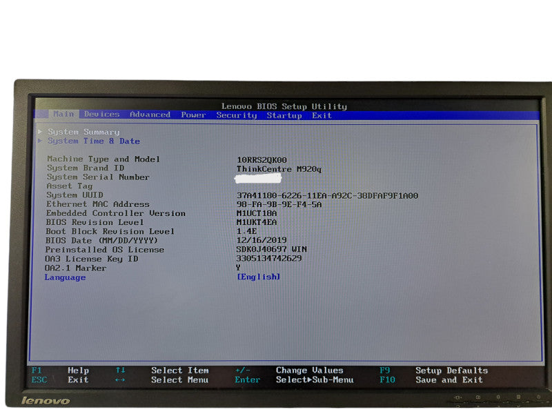 Lenovo ThinkCentre M920q | i5-8500T @ 2.10GHz 6C, 8GB DDR4, 128GB NVMe