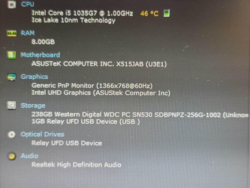 ASUS Laptop X515J| i5-1035G7| 8GB DDR4| 256GB SSD  β Lap200
